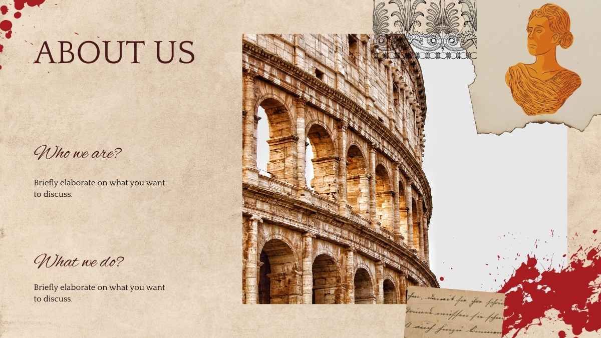 History Subject for High School Roman Empire Beige and Red Scrapbook Educational Presentation - slide 6