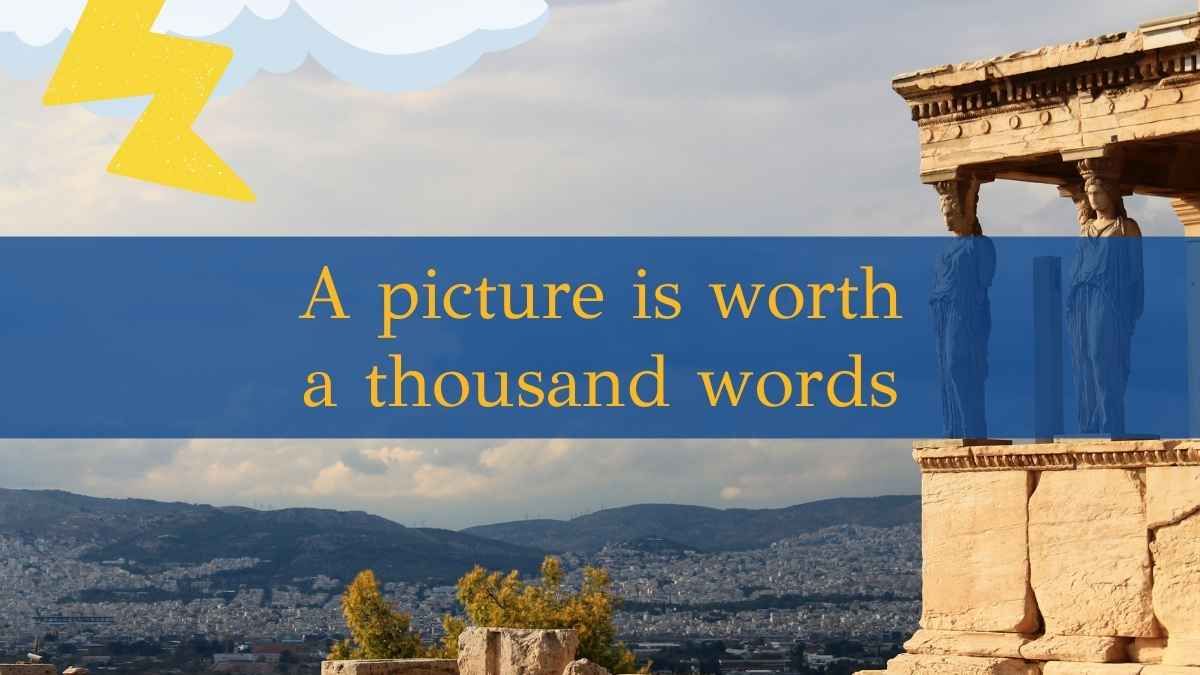 Aula de história sobre Grécia Antiga em azul e branco - slide 12