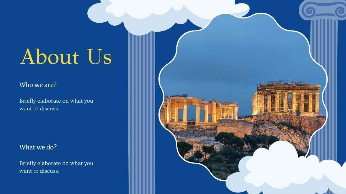 Aula de história sobre Grécia Antiga em azul e branco - slide 6