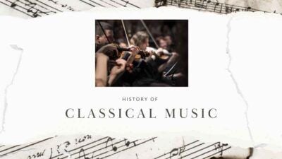 クラシック音楽の歴史の白と茶色のエレガントな教育的な
