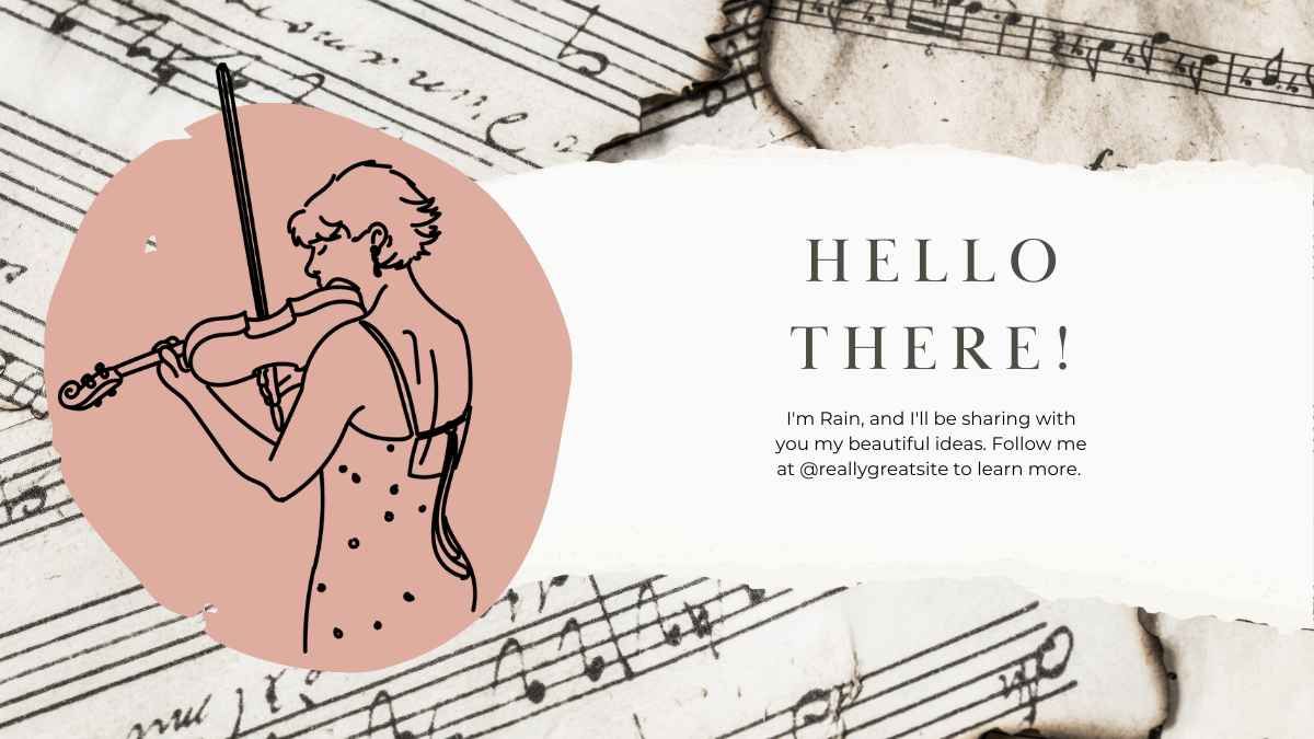 Apresentação sobre história da música clássica em bege e castanho - slide 6