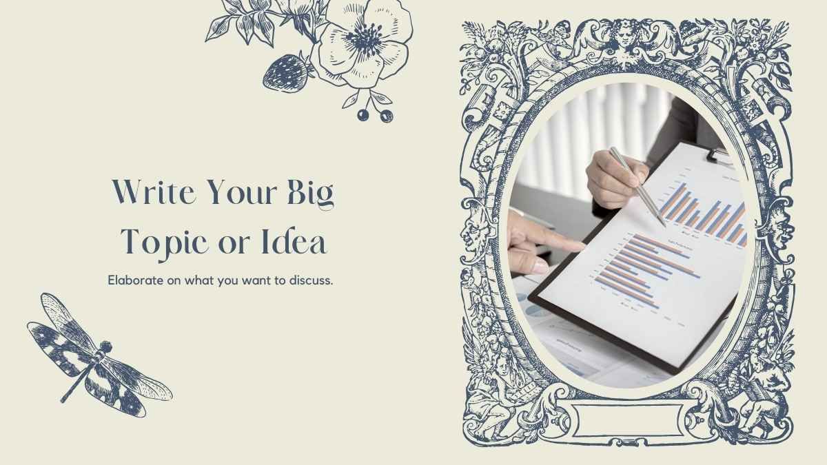 Ivory and Navy Vintage Books Style Business Plan Presentation - diapositiva 12