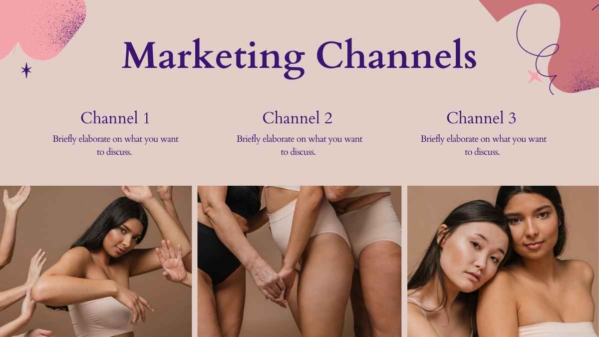 Plano de marketing inspirado em Memphis nude e cor-de-rosa - slide 9