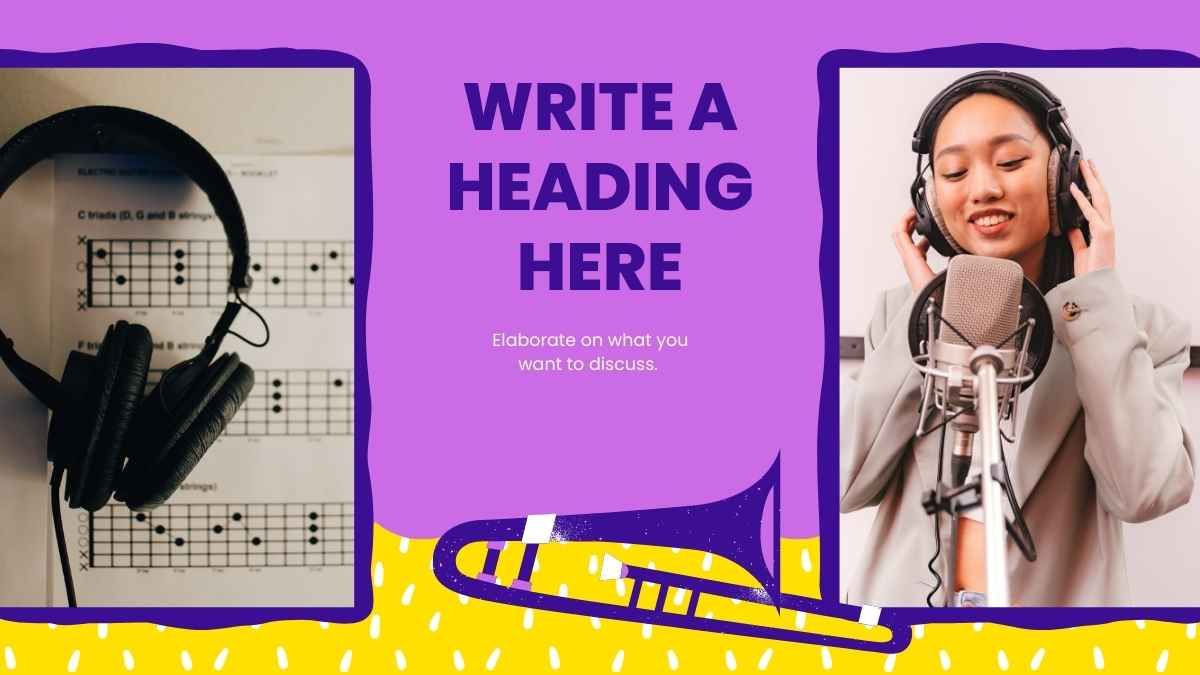 高校音楽理論の音楽科目のための紫と黄色のイラスト入り教育用 - slide 8