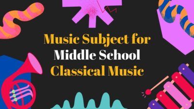 中学校の音楽科 クラシック音楽 黒のイラスト 教育的
