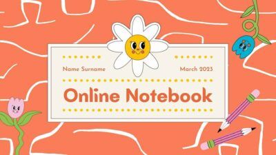 Cuaderno Online Presentación Ilustrativa Naranja y Verde