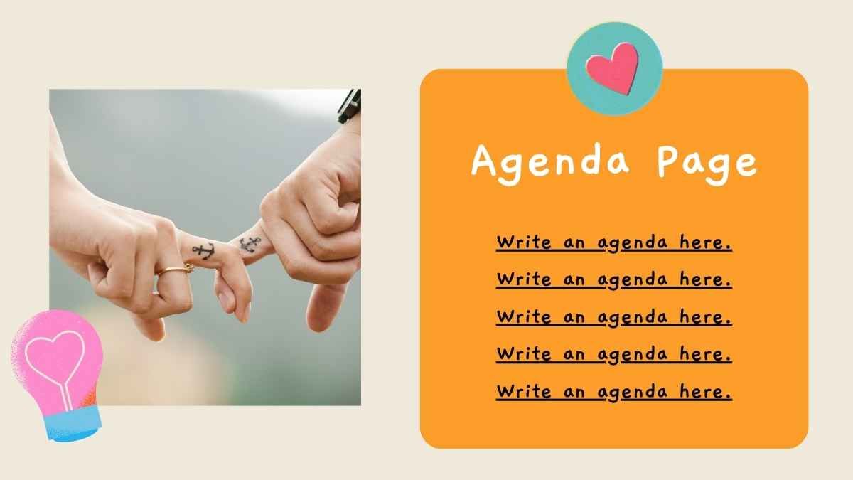 Orange Pink and Blue Cute Hearts Romance Novel Marketing Plan Presentation - slide 2