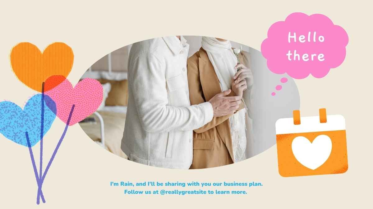 Orange Pink and Blue Cute Hearts Romance Novel Marketing Plan Presentation - diapositiva 3