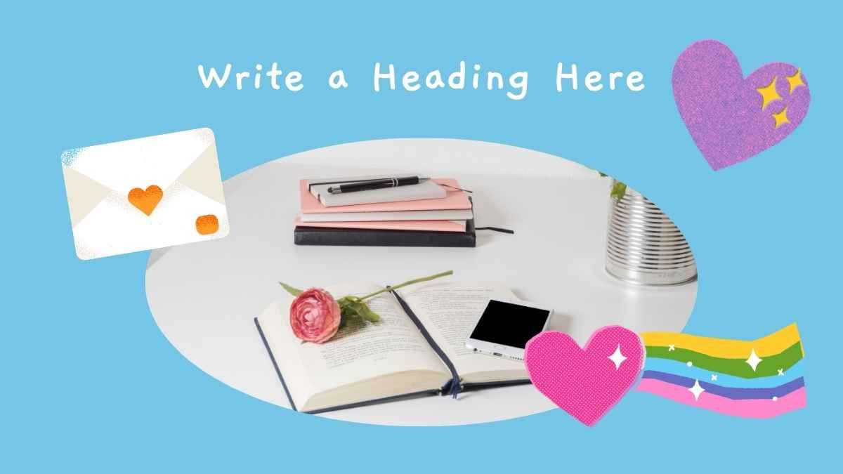 Orange Pink and Blue Cute Hearts Romance Novel Marketing Plan Presentation - slide 8