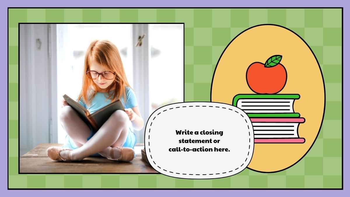 Pastel Checkerboard Scrapbook Colorful Book Report Presentation - slide 12
