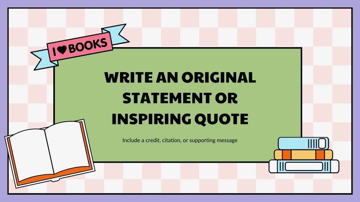 Pastel Checkerboard Scrapbook Colorful Book Report - slide 5