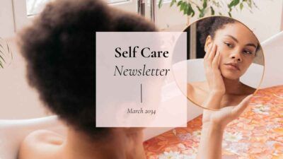 Newsletter e cor-de-rosa sobre cuidados pessoais minimalista e elegante em tons pastel