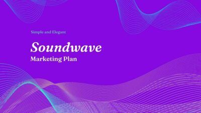 Sencillo y elegante Plan de Marketing Soundwave Gris y verde azulado Presentación Empresarial Mínima