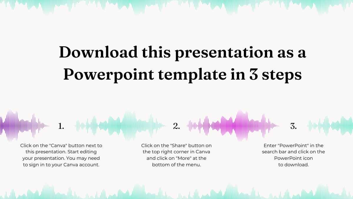 Simple and Elegant Soundwave Marketing Plan Grey and Teal Minimal Business Presentation  - diapositiva 2