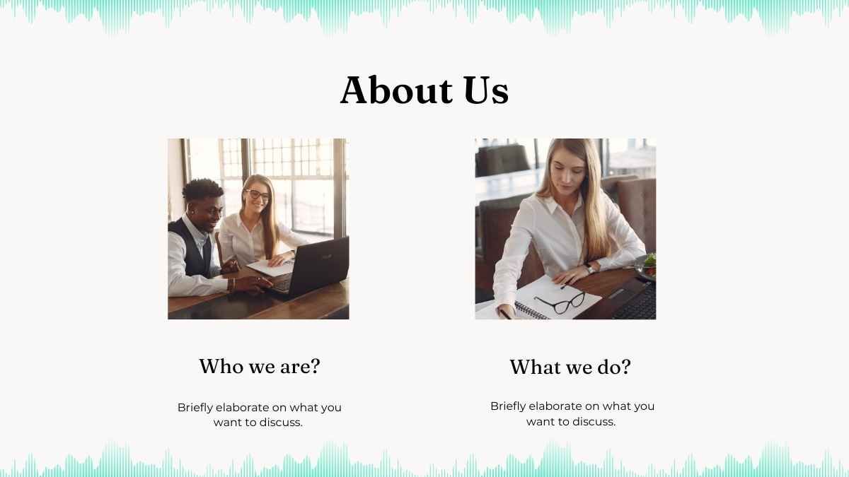 Simple and Elegant Soundwave Marketing Plan Grey and Teal Minimal Business Presentation  - diapositiva 7