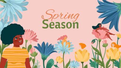 Spring Season Green and Beige Illustrative Presentation