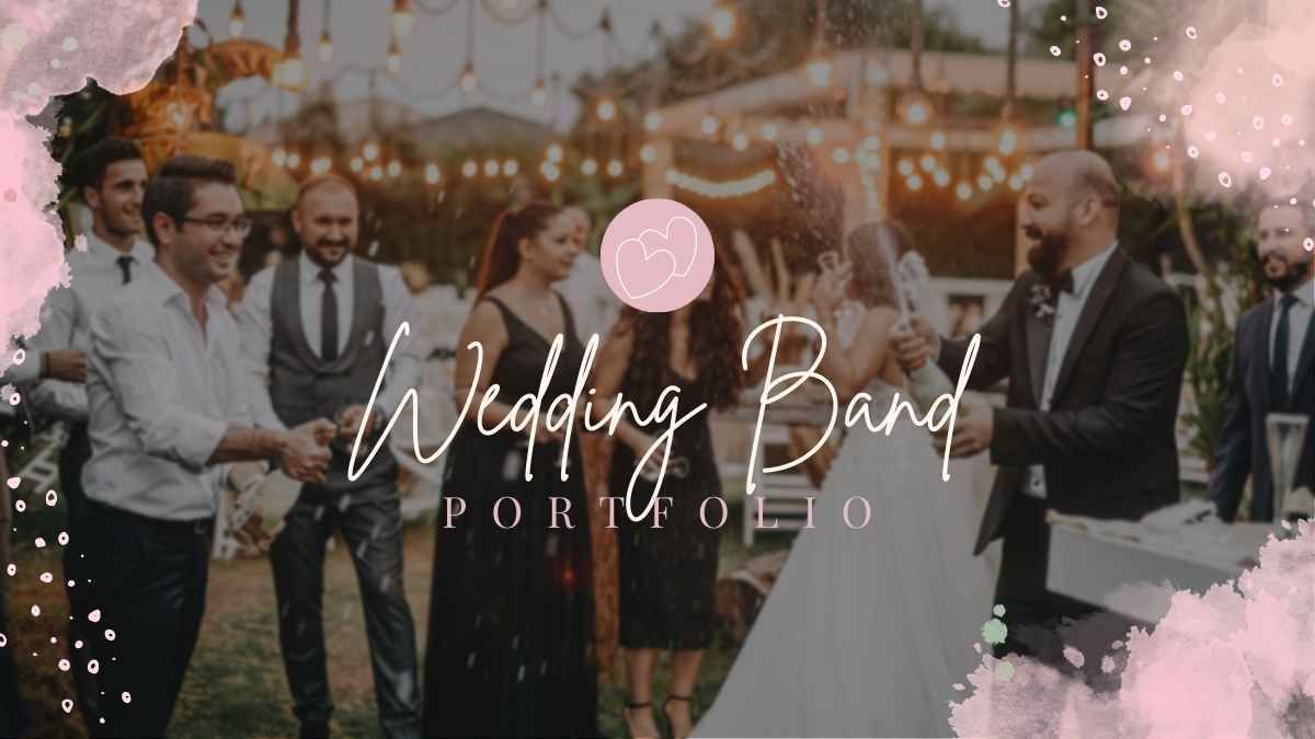 Apresentação de portfolio de banda de casamento em branco e rosa - slide 0