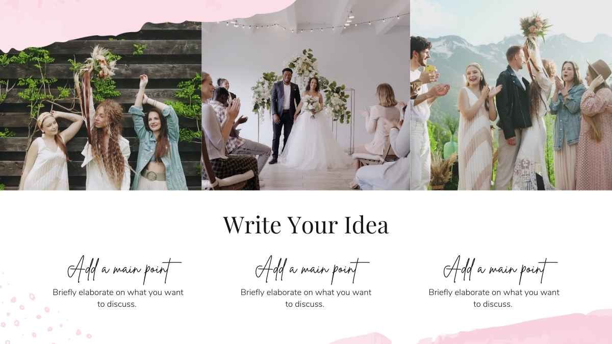 Apresentação de portfolio de banda de casamento em branco e rosa - slide 9