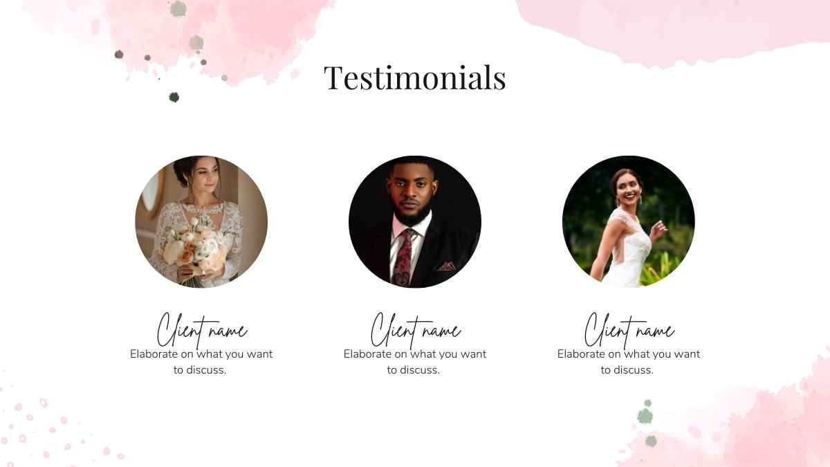 Portfólio de aliança de casamento Pink Elegant Business - slide 12