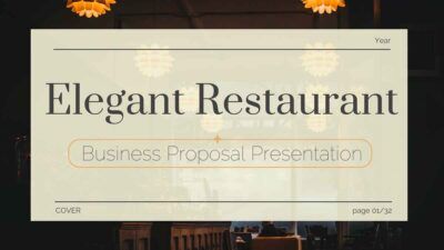 Presentación de negocio de restaurante minimalista y elegante