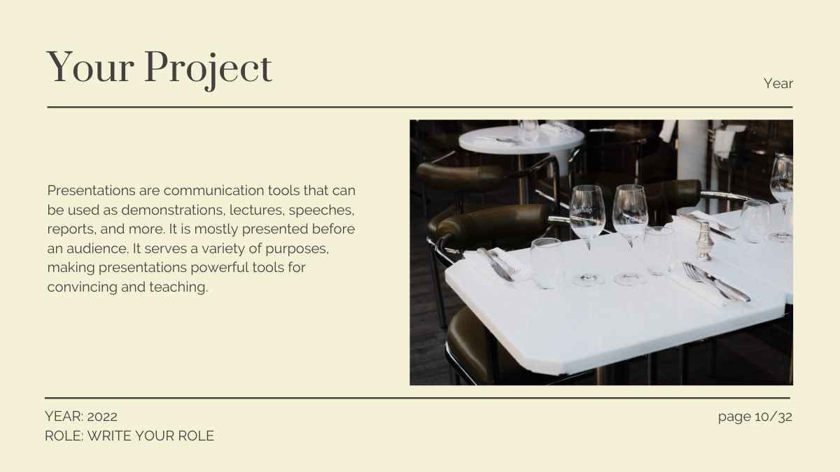 Apresentação comercial de um restaurante minimalista e elegante - slide 9