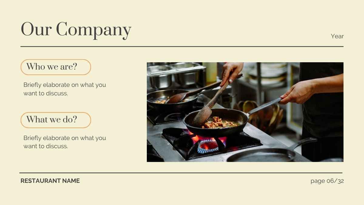 Presentación de negocio de restaurante minimalista y elegante - slide 5