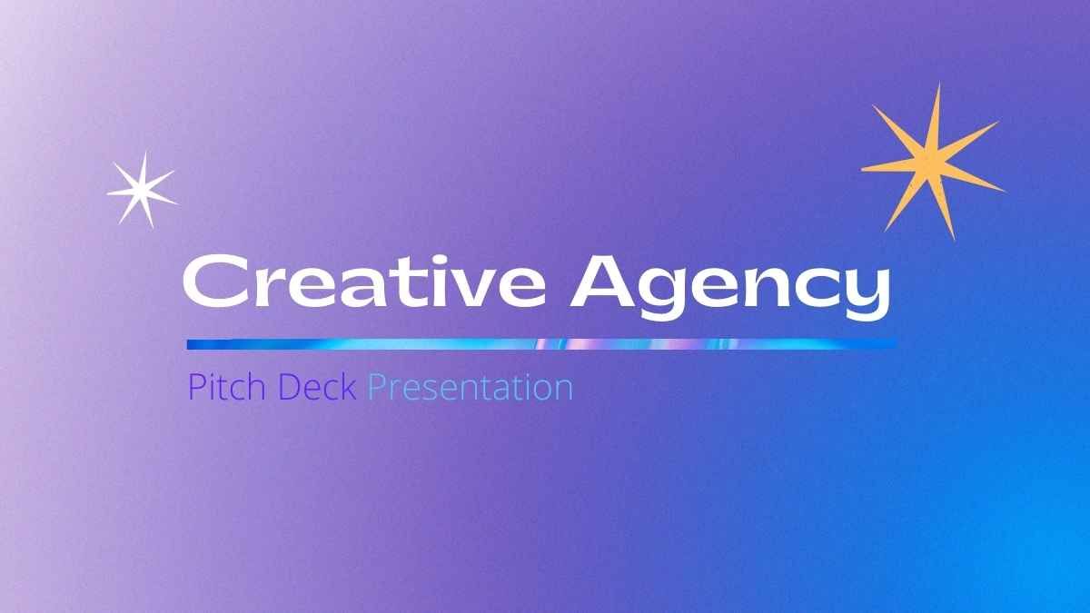 Blue and Violet Creative Agency Pitch Deck - diapositiva 0