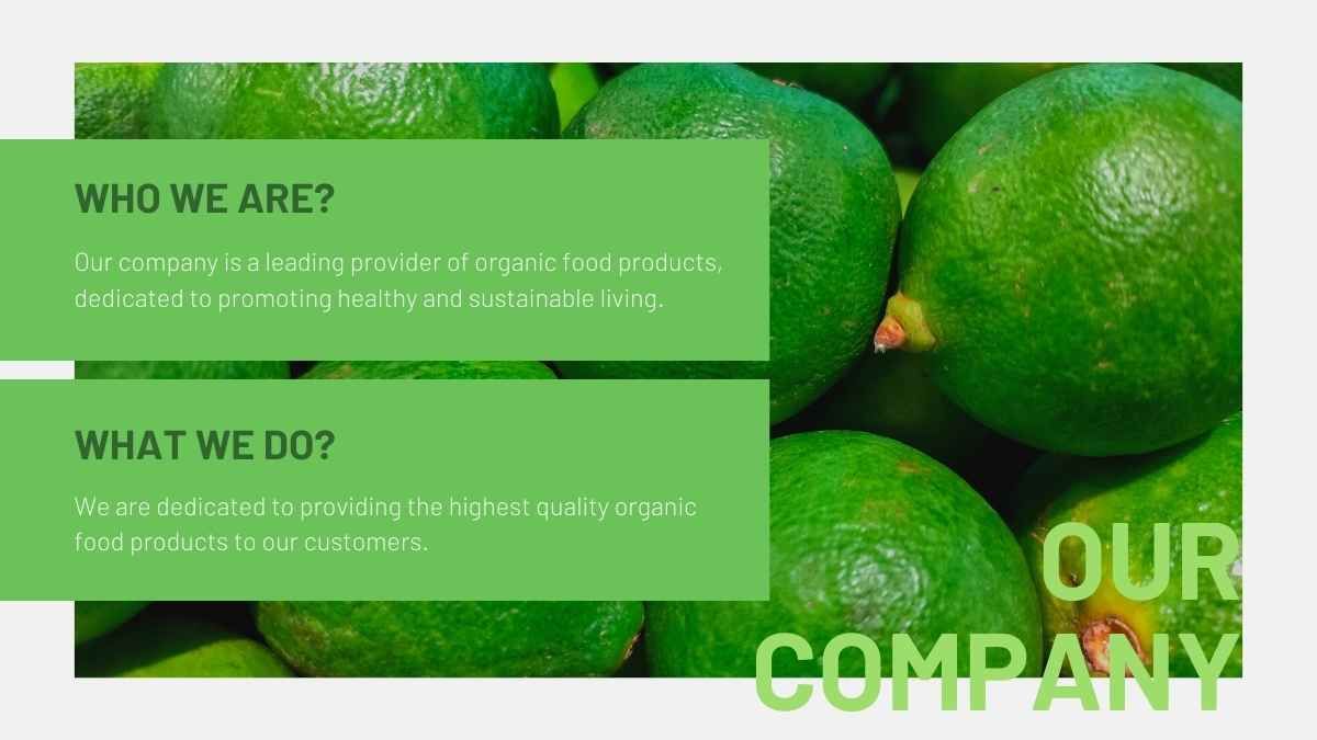 Presentación moderna de propuesta comercial de comida orgánica - slide 7