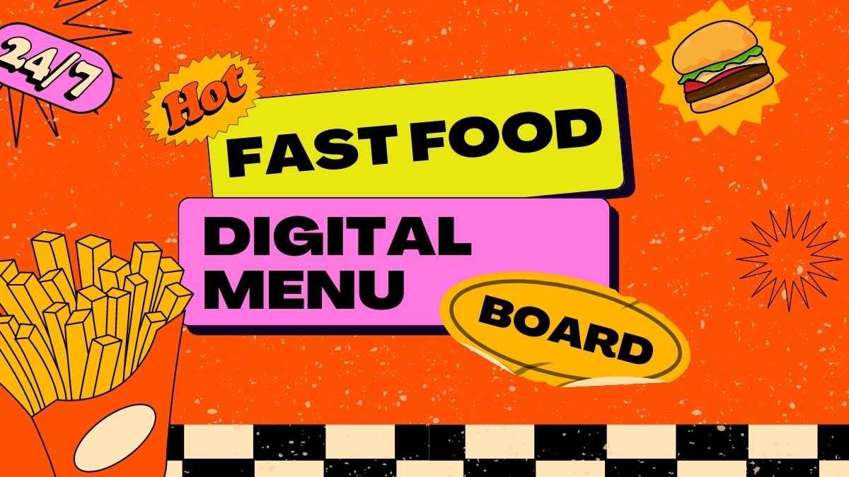 Retro Fast Food Menu Board Presentation - diapositiva 0