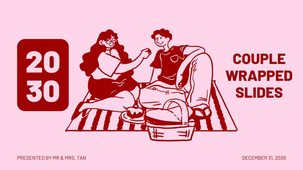 Cute Illustrated 2025 Couple Wrapped Slides - slide 1