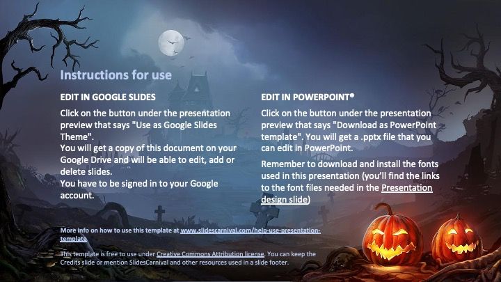 Plantilla para presentación de Halloween con Casa Encantada - diapositiva 1