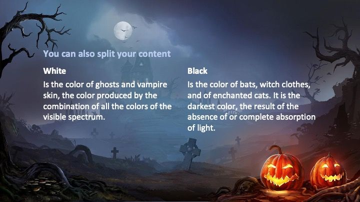 Plantilla para presentación de Halloween con Casa Encantada - diapositiva 7