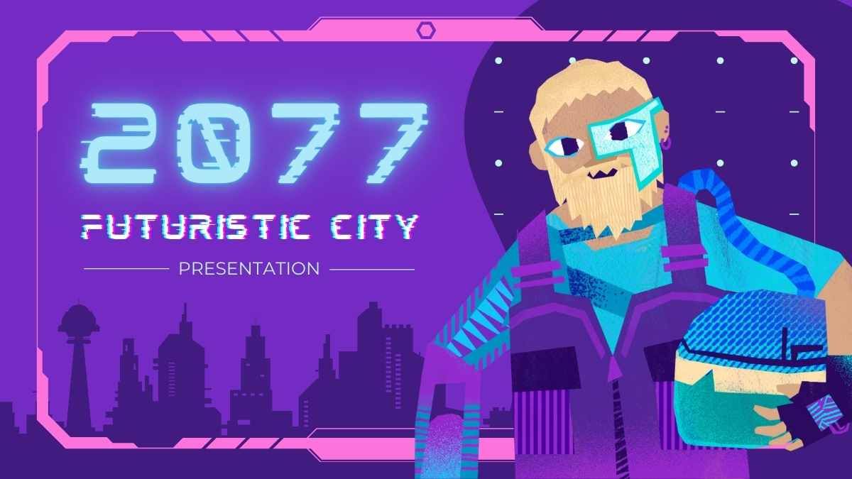 2077 Futuristic City Presentation - slide 0