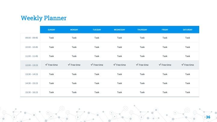 Plantilla para presentaciones azul con conexiones - diapositiva 35