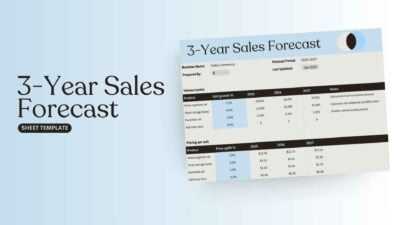 3-Year Sales Forecast Sheet