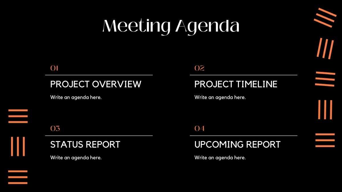 “Geometric Meeting Agenda”는 “기하학적 회의 안건”입니다. - slide 2