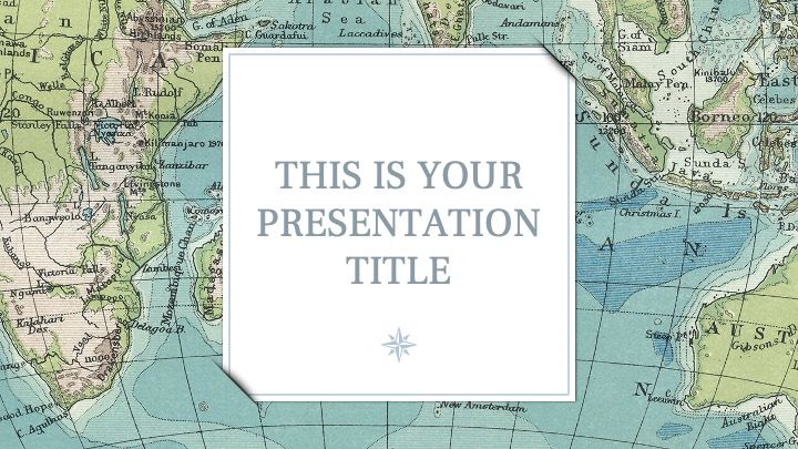 Plantilla para presentación vintage de geografía - diapositiva 0