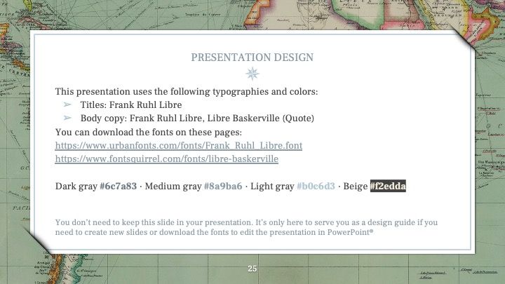 Modelo de apresentação de geografia vintage - slide 24