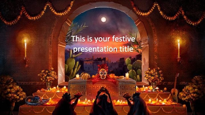 Plantilla para presentación de Día de Muertos o Halloween - diapositiva 0