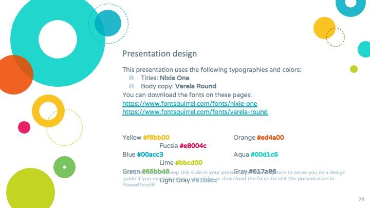 Plantilla para presentación con círculos multicolor - diapositiva 23