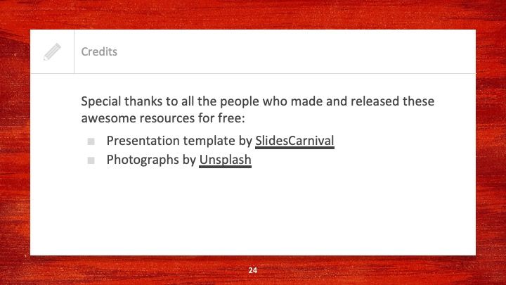 Modelo de apresentação vermelho criativo - slide 23