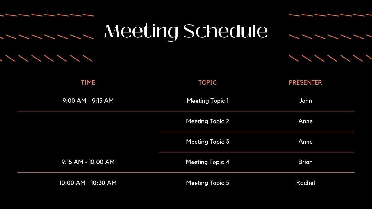 “Geometric Meeting Agenda”는 “기하학적 회의 안건”입니다. - slide 6