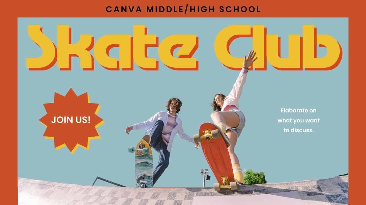 Clube de skate escolar dos anos 90 - slide 0