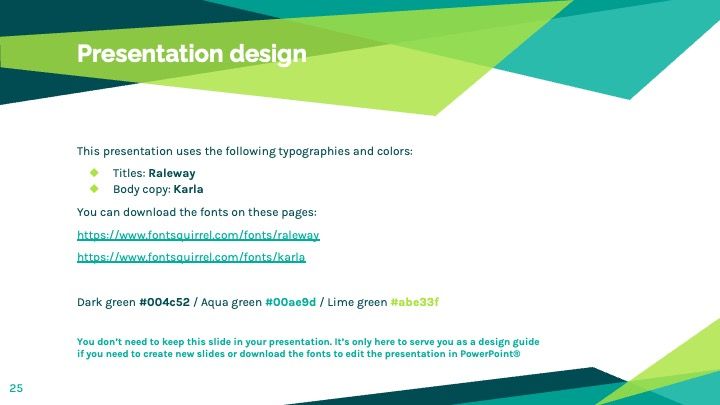 Plantilla de presentación verde geométrica - diapositiva 24