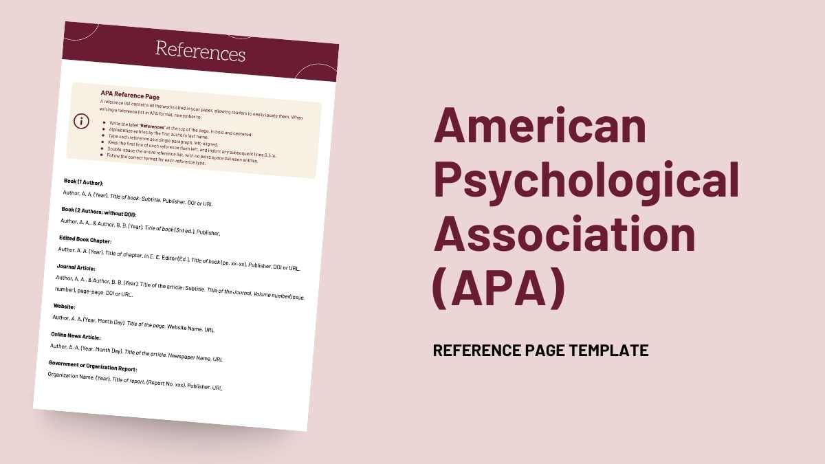 APA Reference Page Template Doc - slide 1