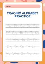 Abstract Tracing Alphabet Practice Worksheet