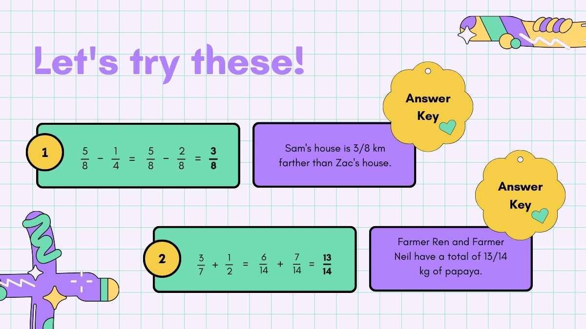 Adding and Subtracting Fractions Lesson for Middle School - slide 11