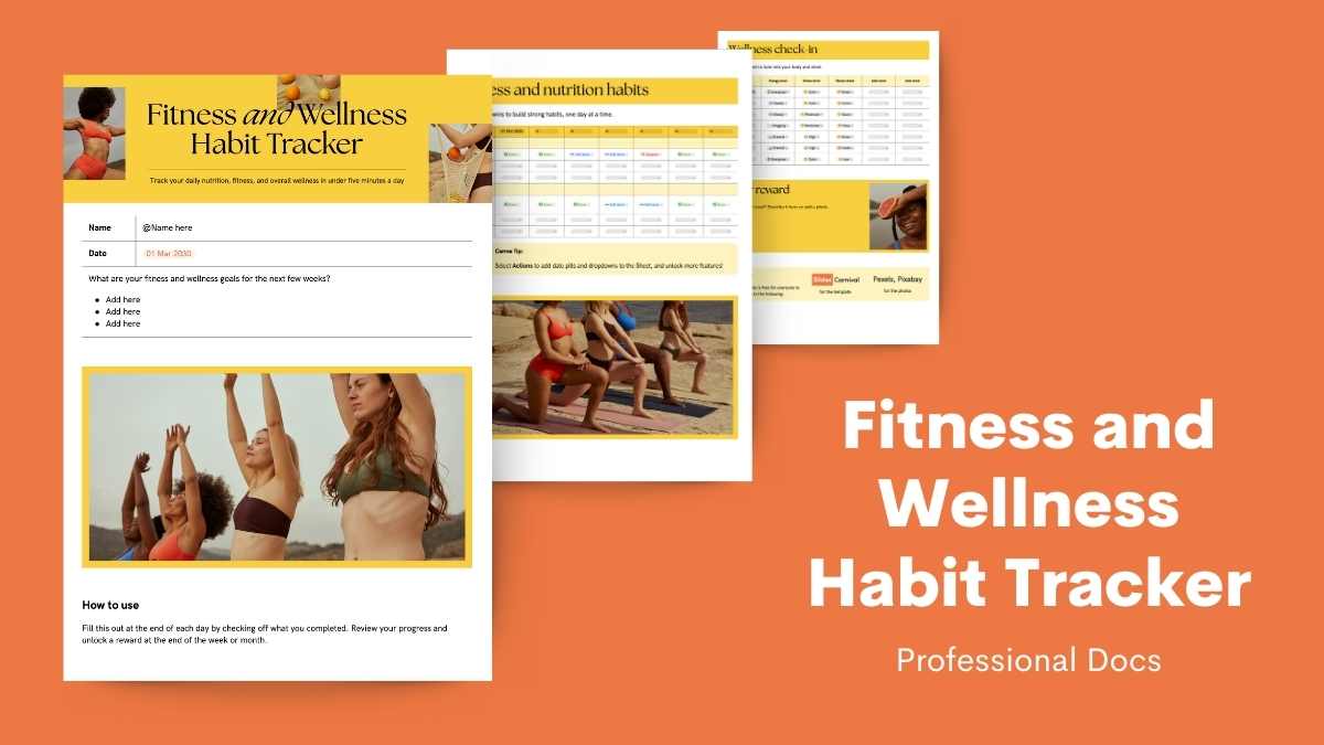 Aesthetic Fitness and Wellness Habit Tracker - slide 1