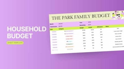 Aesthetic Household Budget Sheet