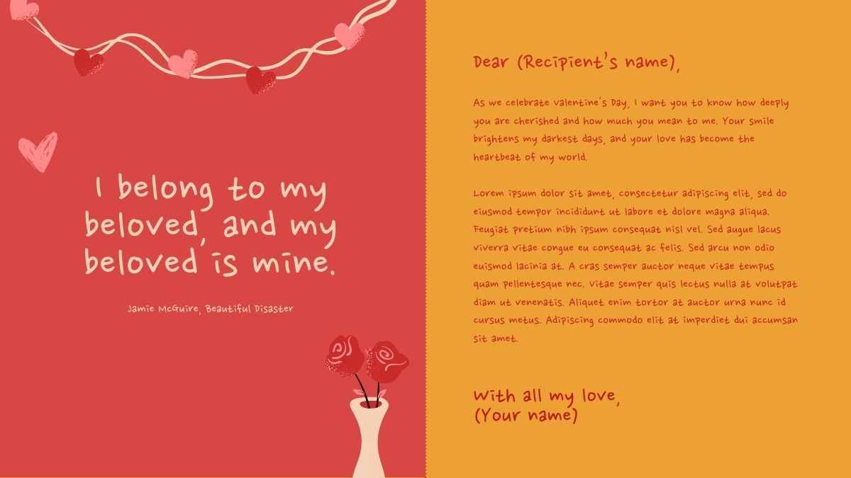 バレンタインデーのための美しいラブレター - slide 6